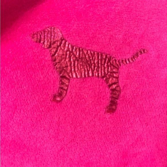 SOLD! Victoria's Secret PINK Bling Sequin LOVE PINK Logo Velour Full Zip Hoodie - Picture 5 of 16